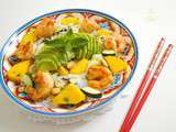 Salade de shirataki de konjac, mangue, crevettes & cacahuètes