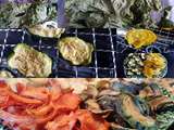 Légumes déshydratés: oignon, betterave, chou kale, courgette, avocat et carottes /Chips de légumes