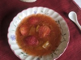 Soupe rhubarbe et fraises