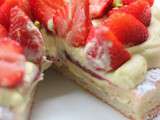 Tarte aux fraises pistaches (Dacquoise)