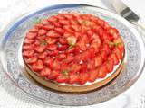 Vent de fraicheur estival souffle sur le blog avec cette tarte aux fraises, verveine et mascarpone (Fou de pâtisserie # 11)