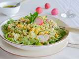 Salade de quinoa, vinaigrette pesto citron vert