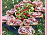 Bruschettas bacon & fromages