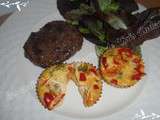 Mini quiches poivron / tomate et steaks à l'oignon