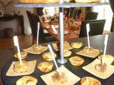 Farandole apéritive de Pâques... Bouchées de thon aux tomates séchées, bouchées aux poireaux, mini-cakes au saumon et avocat