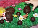 Oeufs de Pâques fourré au chocolat praliné allégé naturellement
