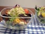 Salade de moules et graines germées