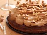 Gâteau d’anniversaire au chocolat, mousse au chocolat et crème pralinée