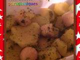 Cassolette de pommes de terre et noix de saint Jacques sauce persillade