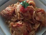 Spaghettis Tomates et Lieu Noir