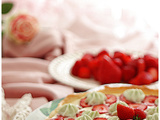 Tarte fraises chocolat blanc et chantilly pistache