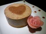 Cheesecake sans cuisson marrons-caramel, cœur St Valentin au chocolat pralinoise