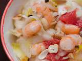 Salade d'endives aux crevettes et au pamplemousse