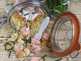 Salade froide : lentilles corail, boulgour & saumon
