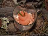 Verrine saumon fumé-crevette grise