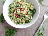 Salade de boulgour aux herbes, graines de grenade et pistaches