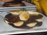 Millefeuilles de pancakes à la farine de chataigne corse yaourt cassonade à la bananes et sirop d'érable