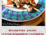 Brochettes de Poulet Citron/gingembre/coriandre