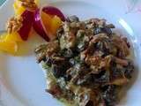 Fricassée d'escargot/girolles, et salade d'orange et oignon rouge