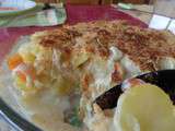 Gratin de légumes, pommes de terre, carottes, et poireaux