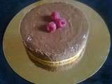 Gâteau d'anniversaire ou pas... Génoise à la crème Pralinoise, Mascarpone et aux framboises