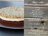 Layer cake ou gâteau à étages :: fondant au chocolat, glace vanille et cookies géant