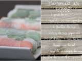 Rouleau de printemps japonais ou harumaki ou spring roll au saumon