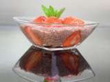 Verrines de chia au chocolat et fruits frais (ig bas)