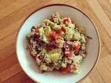 Salade de quinoa, tomate, avocat et amandes