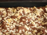 Brownie chocolat framboises amandes