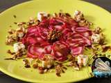 Carpaccio de betteraves au fromage