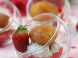 Verrine fraises et minis Babas gourmands à la vieille Prune