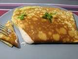 Crepes fourrees au jambon et au fromage