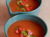 Soupe tomate, pois chiche et chorizo
