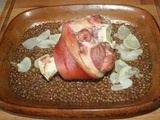 Jarret de porc aux lentilles en 2 cuissons