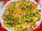 Omelette aux pommes de terre rissolées et ciboulette