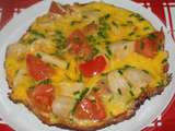 Omelette vide frigo ; poulet, tomate, fromage