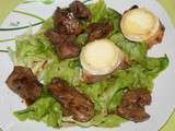 Salade de foie de poulet et Rigotte de Condrieu dorée