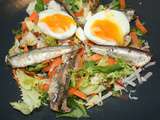 Salades et crudités aux anchois entiers