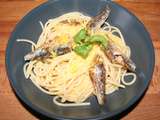 Spaghetti sauce carbonara aux anchois