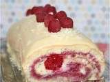 Bûche au mascarpone, chocolat blanc et framboise