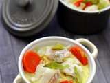 Cassolette de poisson aux légumes et sauce crémeuse curry