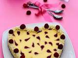Cheesecake au chocolat blanc et framboises pour la St-Valentin