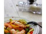 Salade d'hiver : crevettes, avocat et mangue