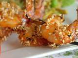 Brochettes de crevettes grillées aux sésames