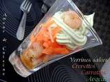 Coktail crevette carotte et creme d'avocat