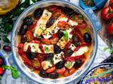 Fêta rôtie aux olives et tomates