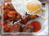 Kefteji......hmiss tunisien.....salade poivre/sauce tomate