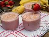 Smoothies banane fraises yaourt et miel