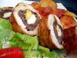 Steak de poulet farci a la viande hachee